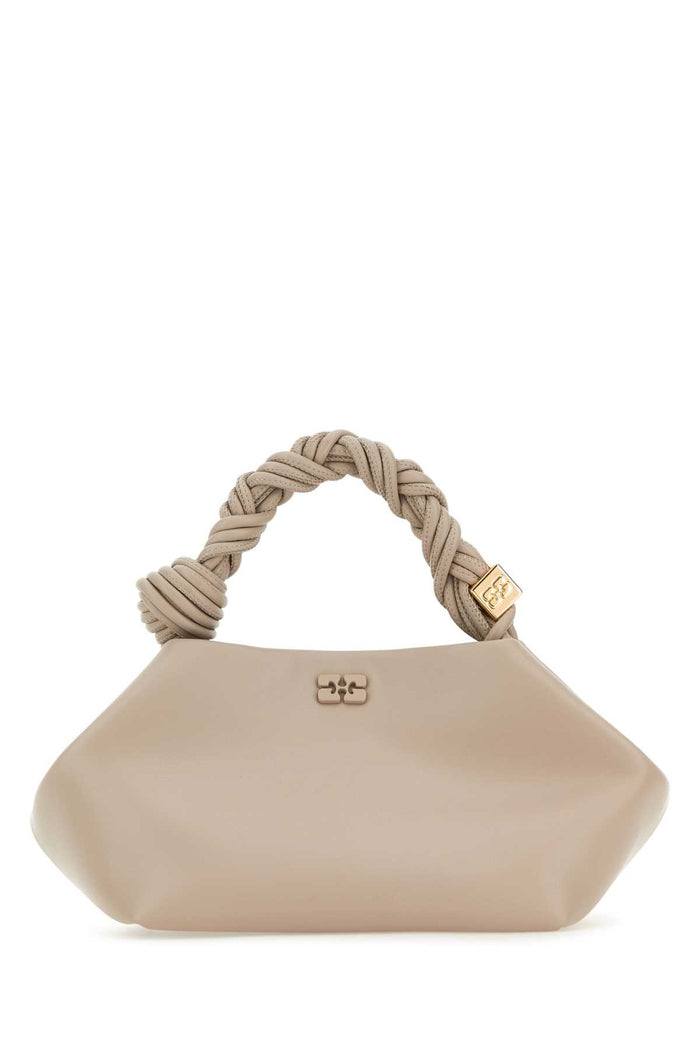 Light Grey Leather Small Bou Handbag Oystergray Recycled Pu Polyester Borse A Mano