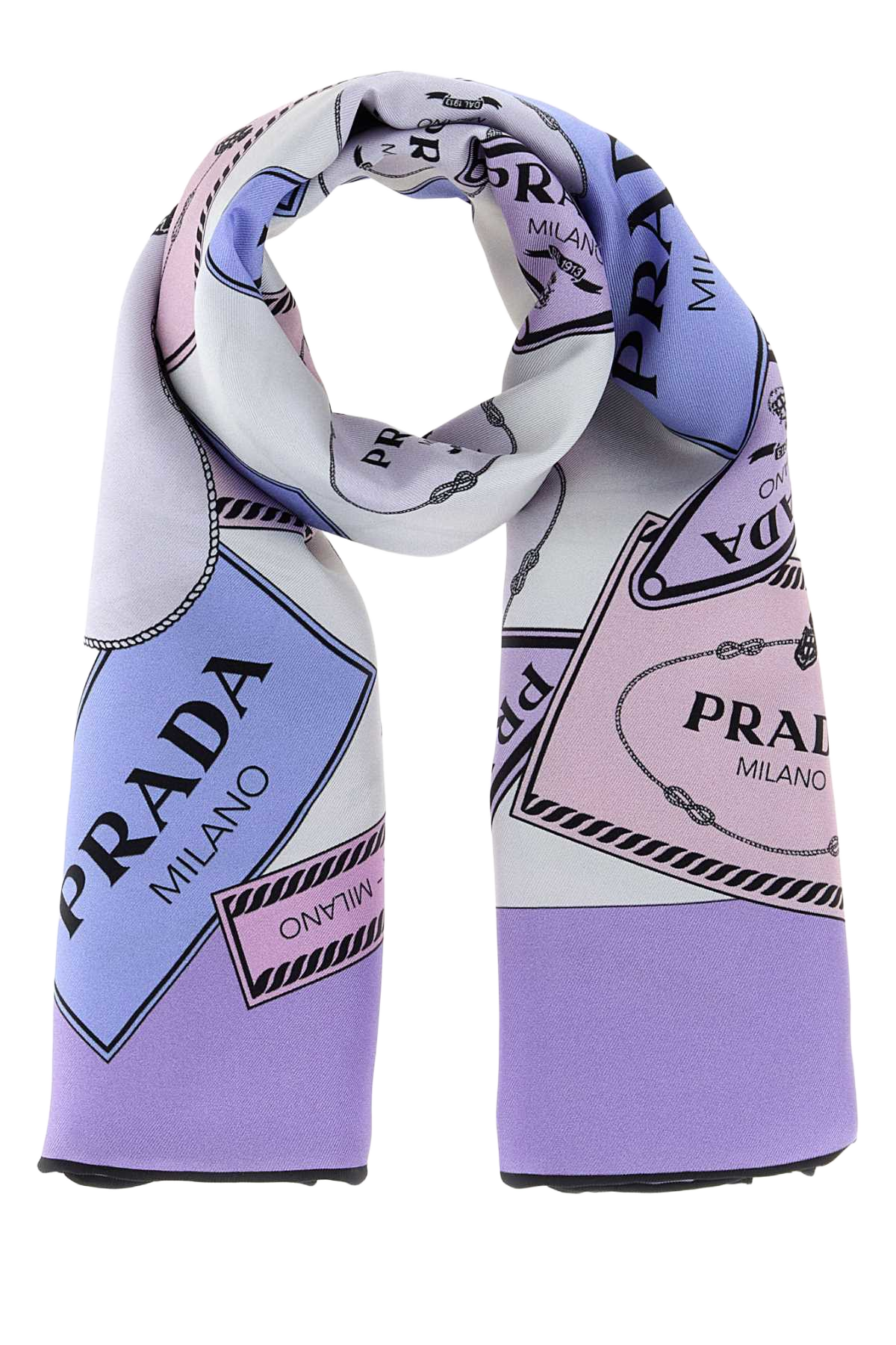 Printed Twill Foulard Glicine Exterior: Silk Sciarpe E