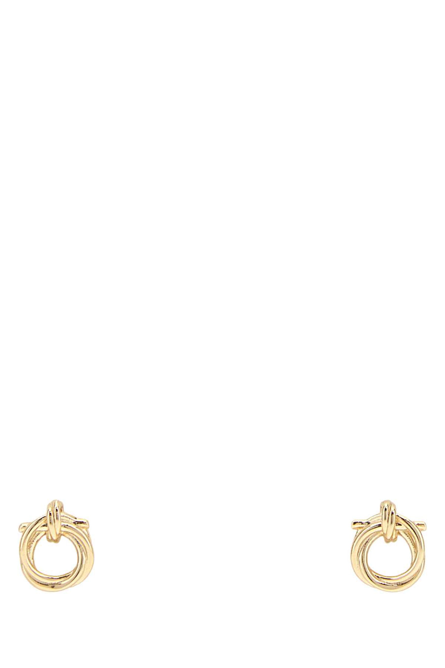 Gold Metal Twisted Gancini Earrings Orochiaro Orecchini