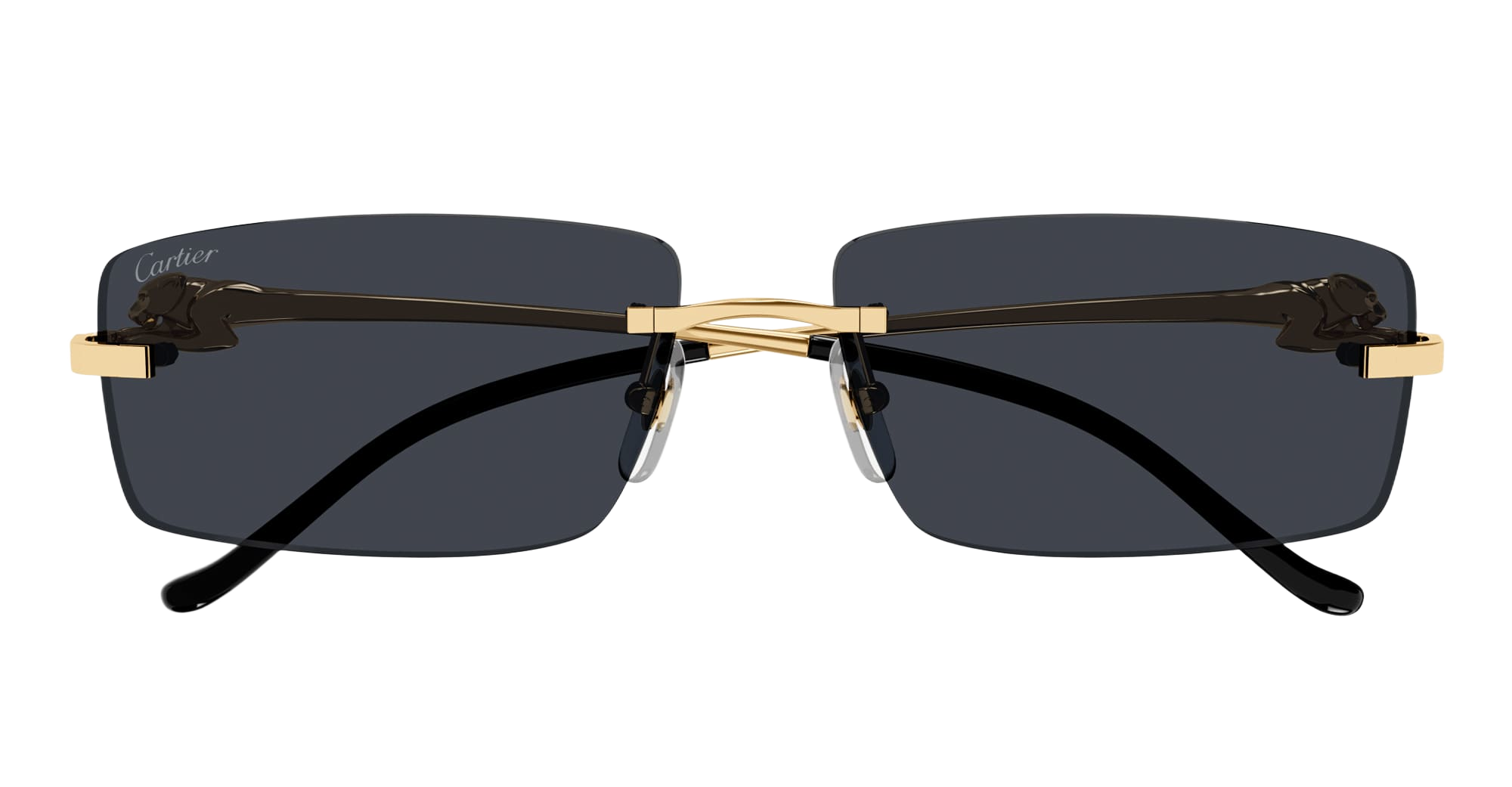 Panthère De Cartier Ct0430s-001 - Gold Grey Lens Metal Sunglasses