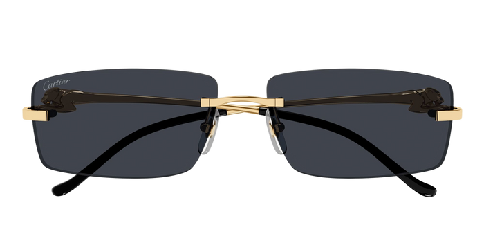 Panthère De Cartier Ct0430s-001 - Gold Grey Lens Metal Sunglasses