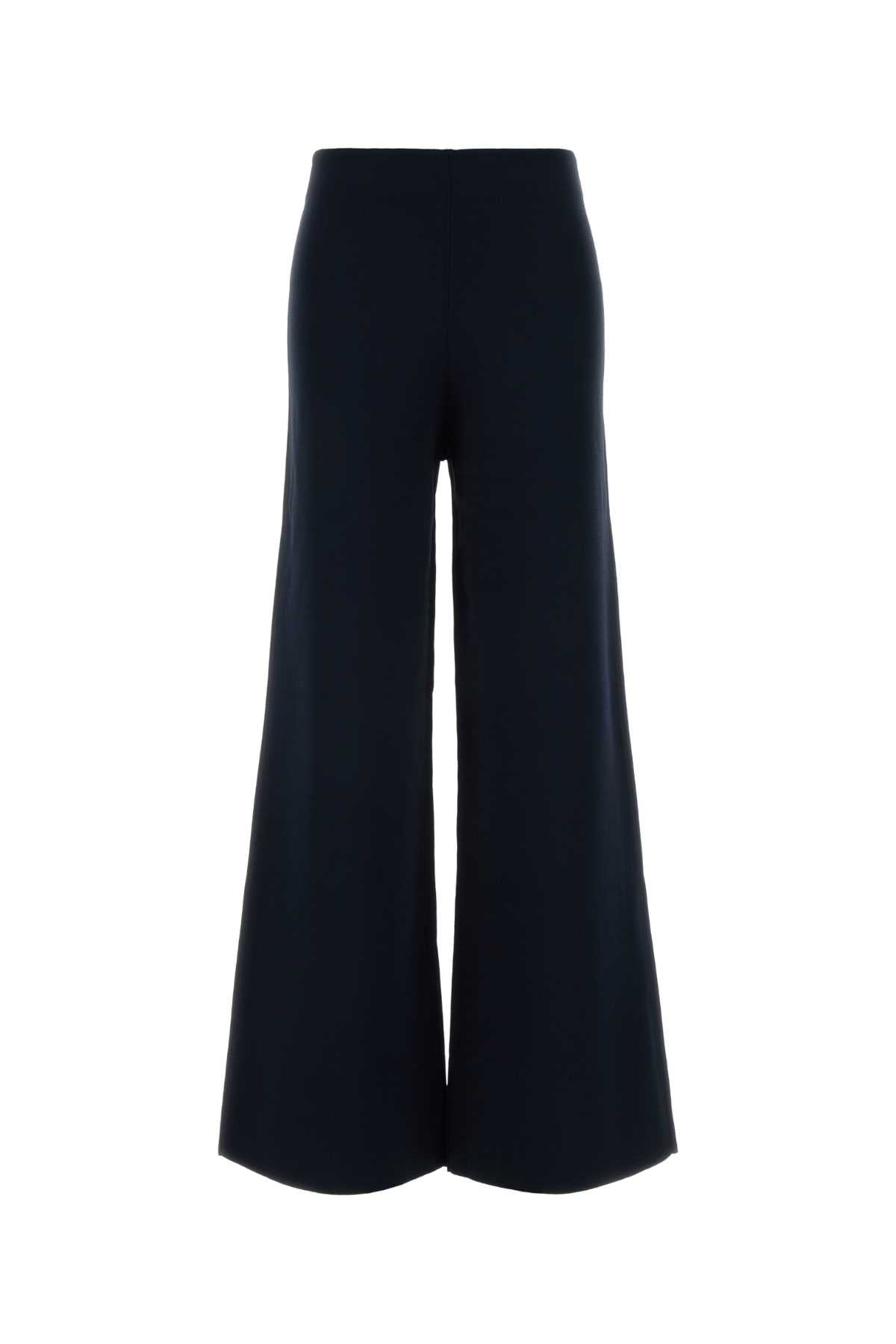 Midnight Blue Knit Strillo Wide-Leg Pant Blu Marino Exterior: Viscose Nylon Pantaloni