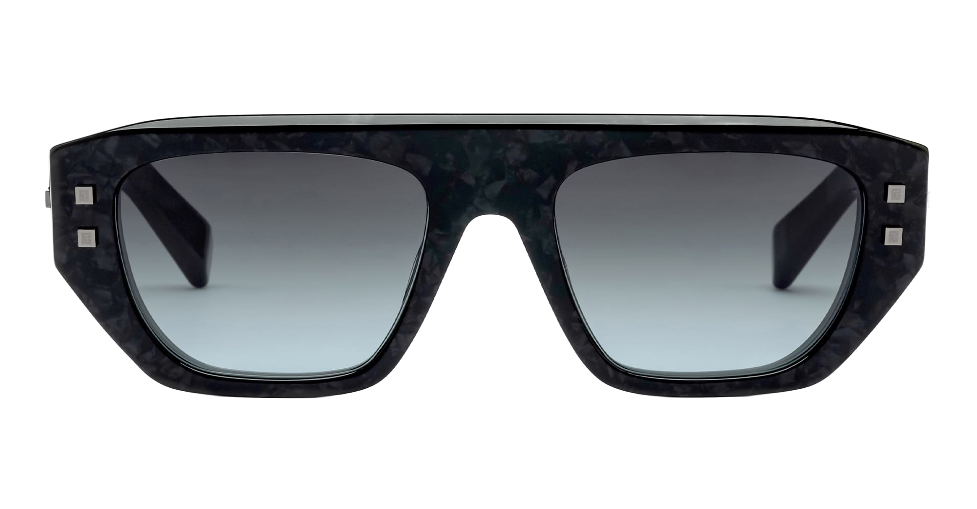 B-Army Ii - Leather Black Rhodium Nd Acetate Sunglasses