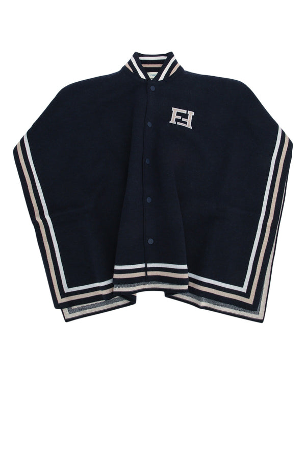 Fendi Kids 94% wool scarf in navy