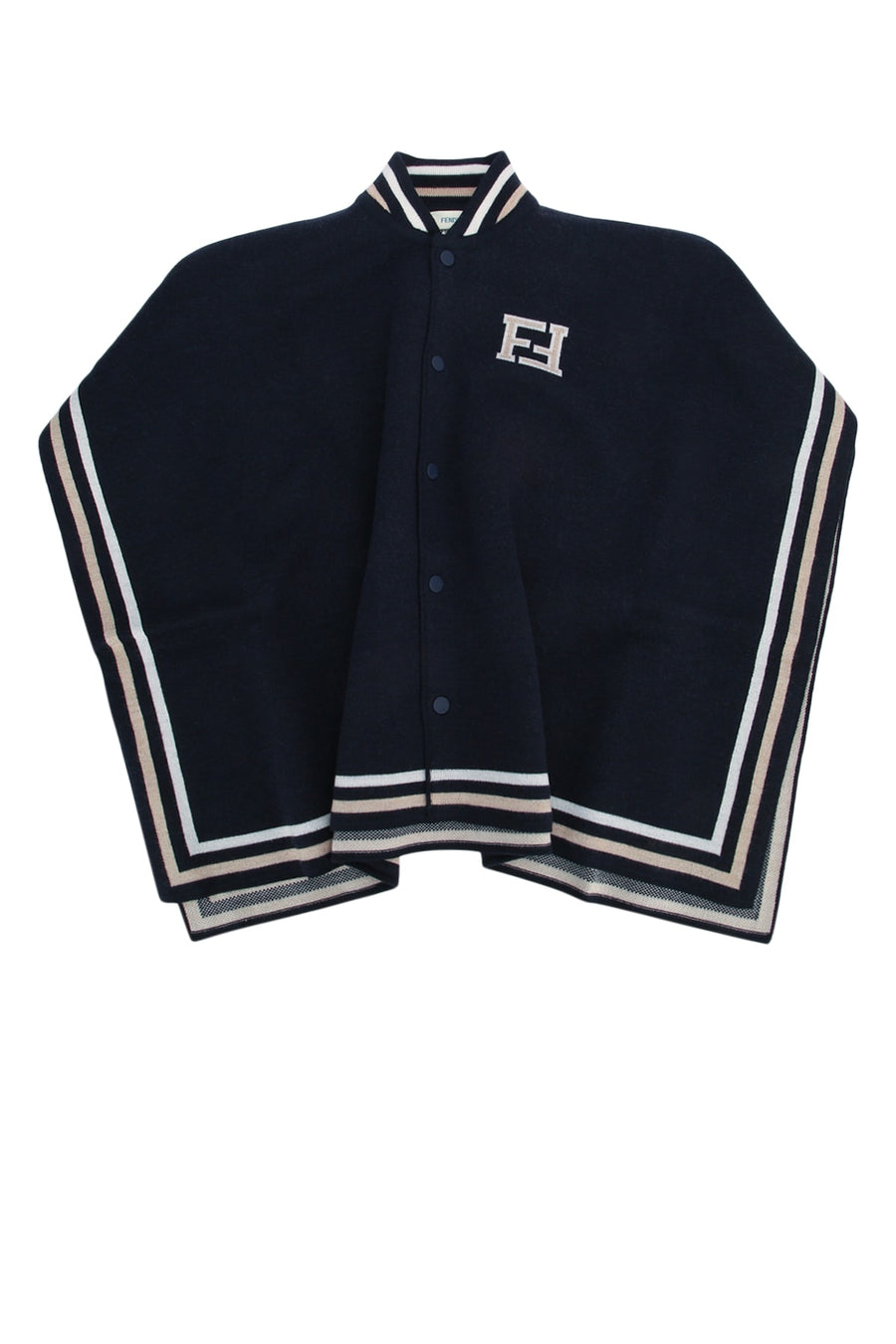 Fendi Kids 94% wool scarf in navy