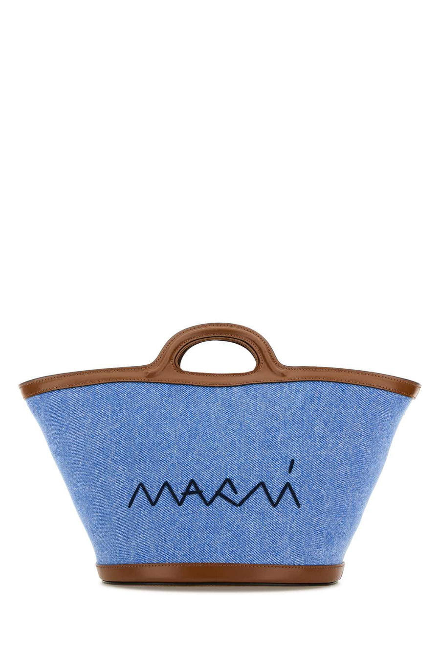 Marni Exterior: 100% Cotton bucket bag in blue