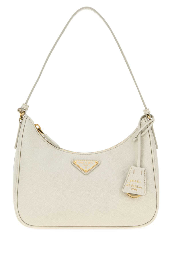 Prada Exterior: 100% Leather shoulder bag in cream