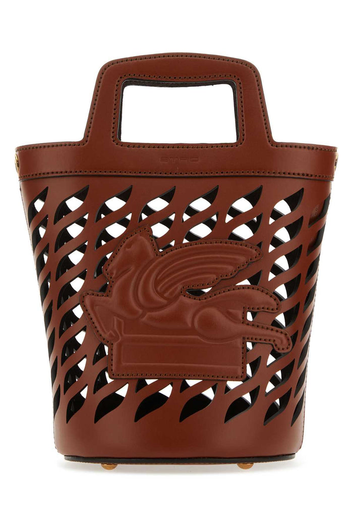 Brown Leather Coffa Bucket Bag 101 Borse A Secchiello