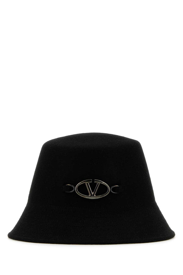 Valentino Garavani Vlogo Exterior: 100% Wool; Lining: 100% Polyester bucket hat in black