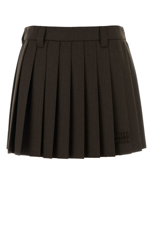 Miu Miu 100% Virgin wool skirt in brown