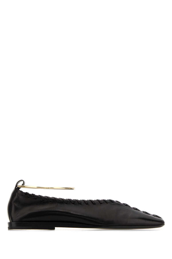 Jil Sander Goat leather upper flat in black