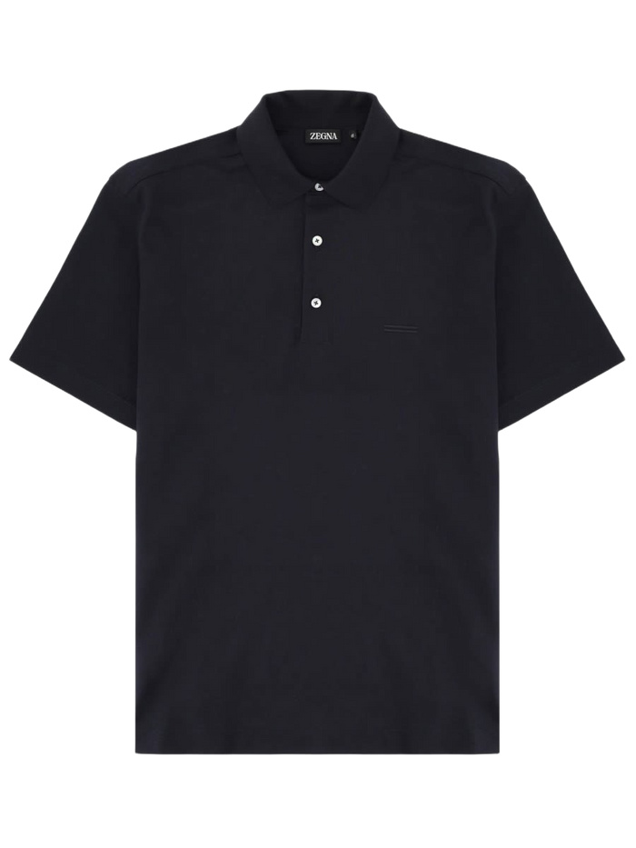 Regular Fit Polo Shirt Black Cotton