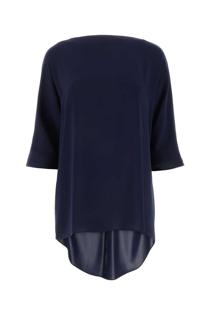 Midnight Blue Triacetate Blend Ferro Blouse Navy Maglie