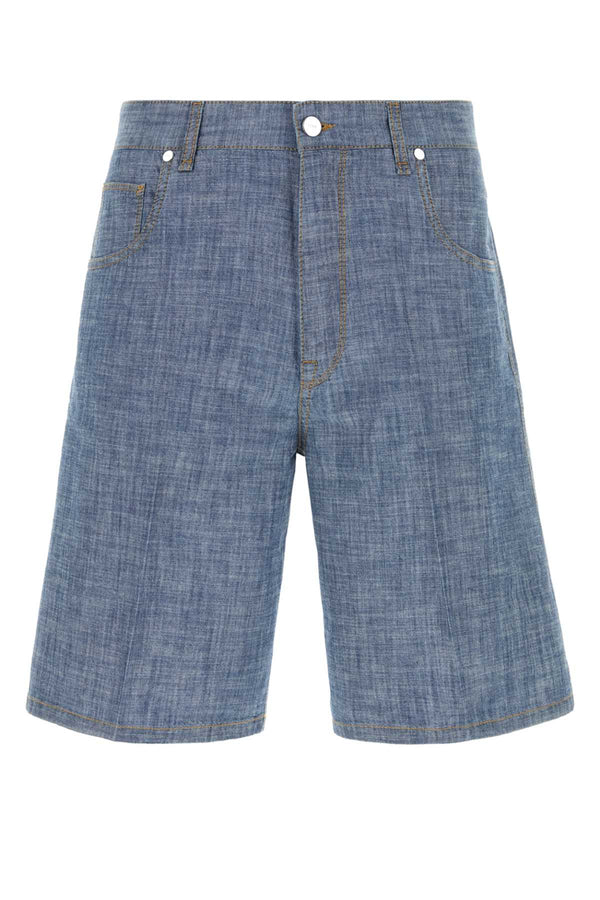 Fendi Relaxed 100% Cotton bermuda shorts in blue