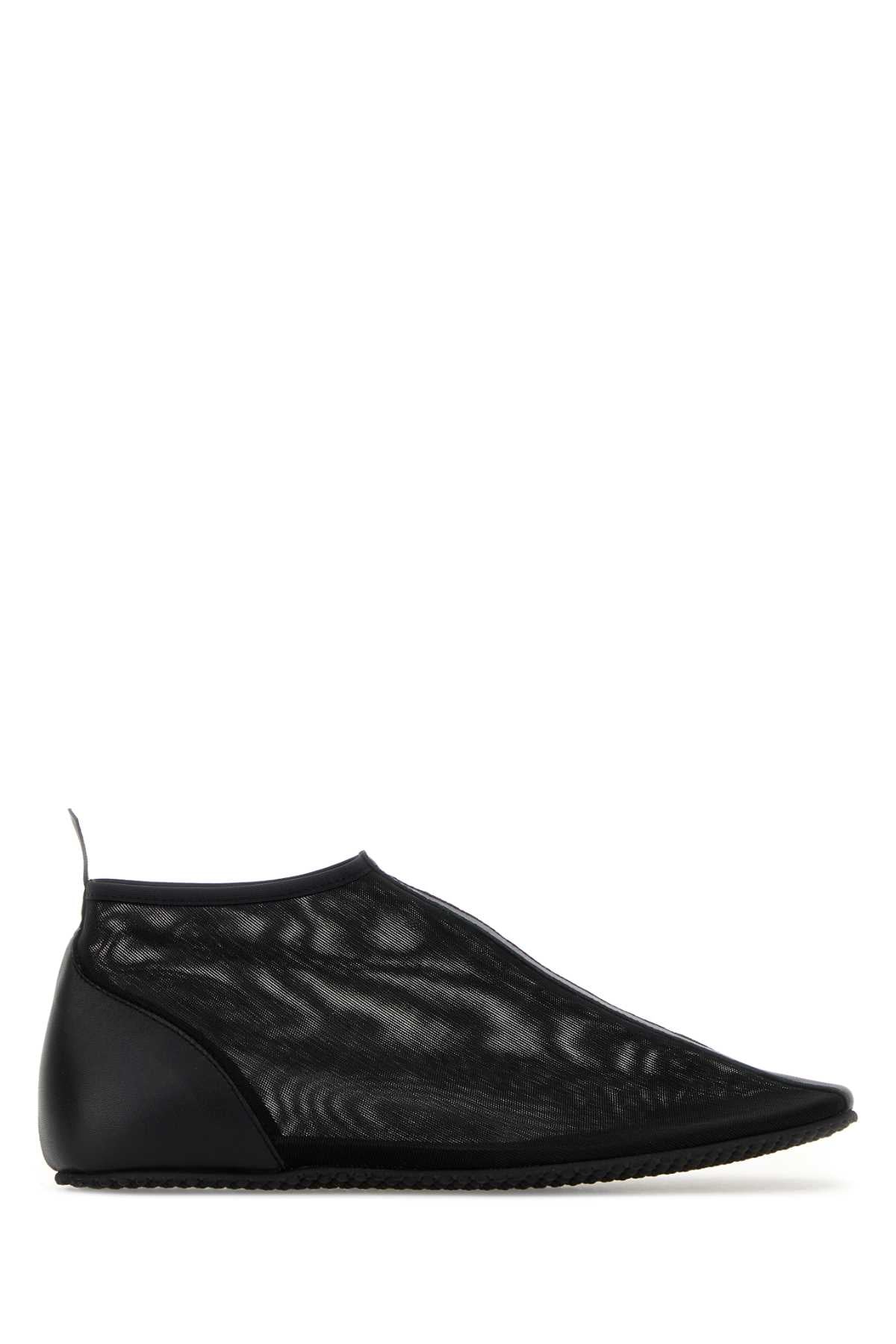 Black Mesh Slip Ons Sneaker