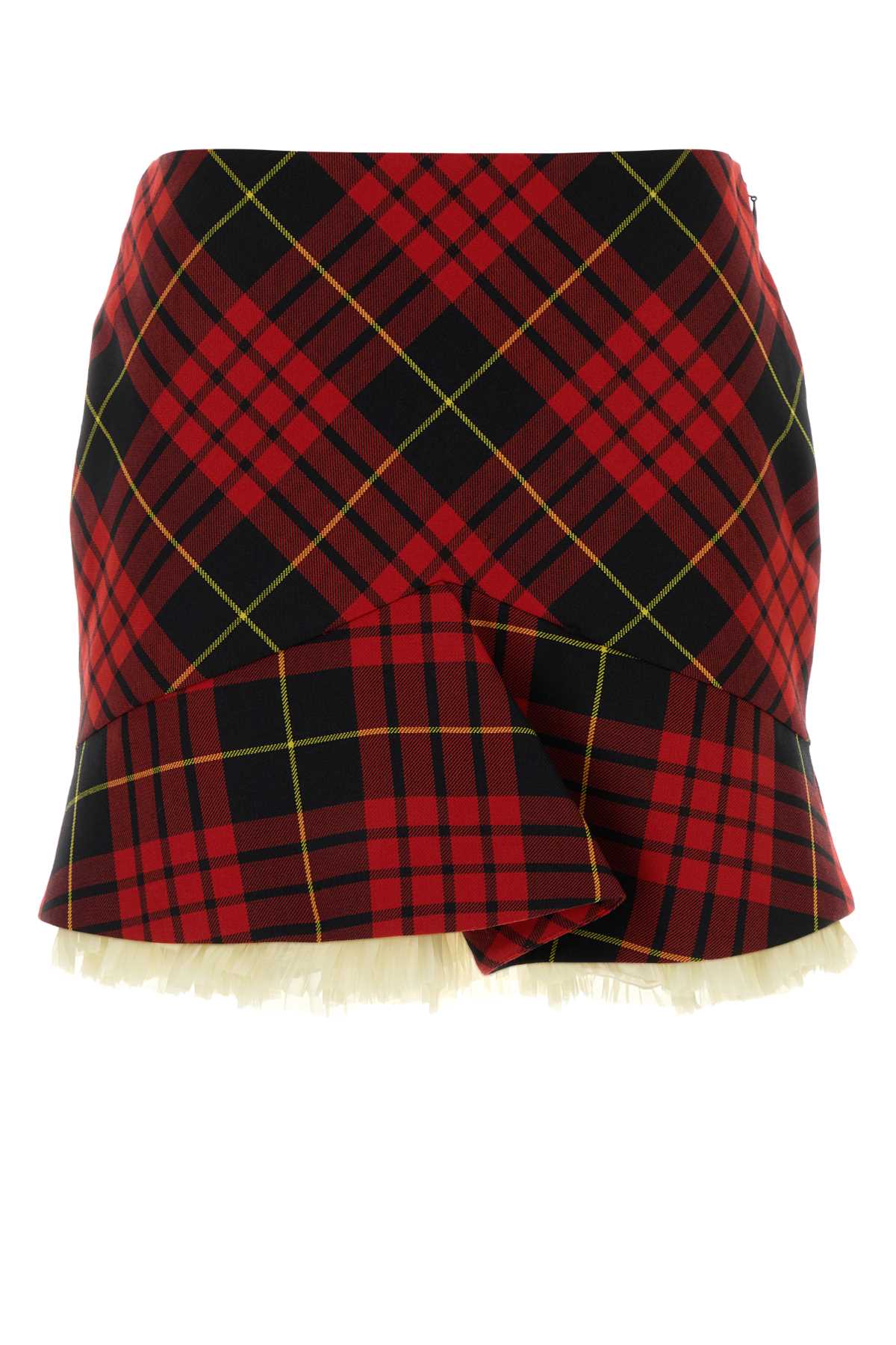 Embroidered Polyester Blend Mini Skirt Redblackyellow Gonne