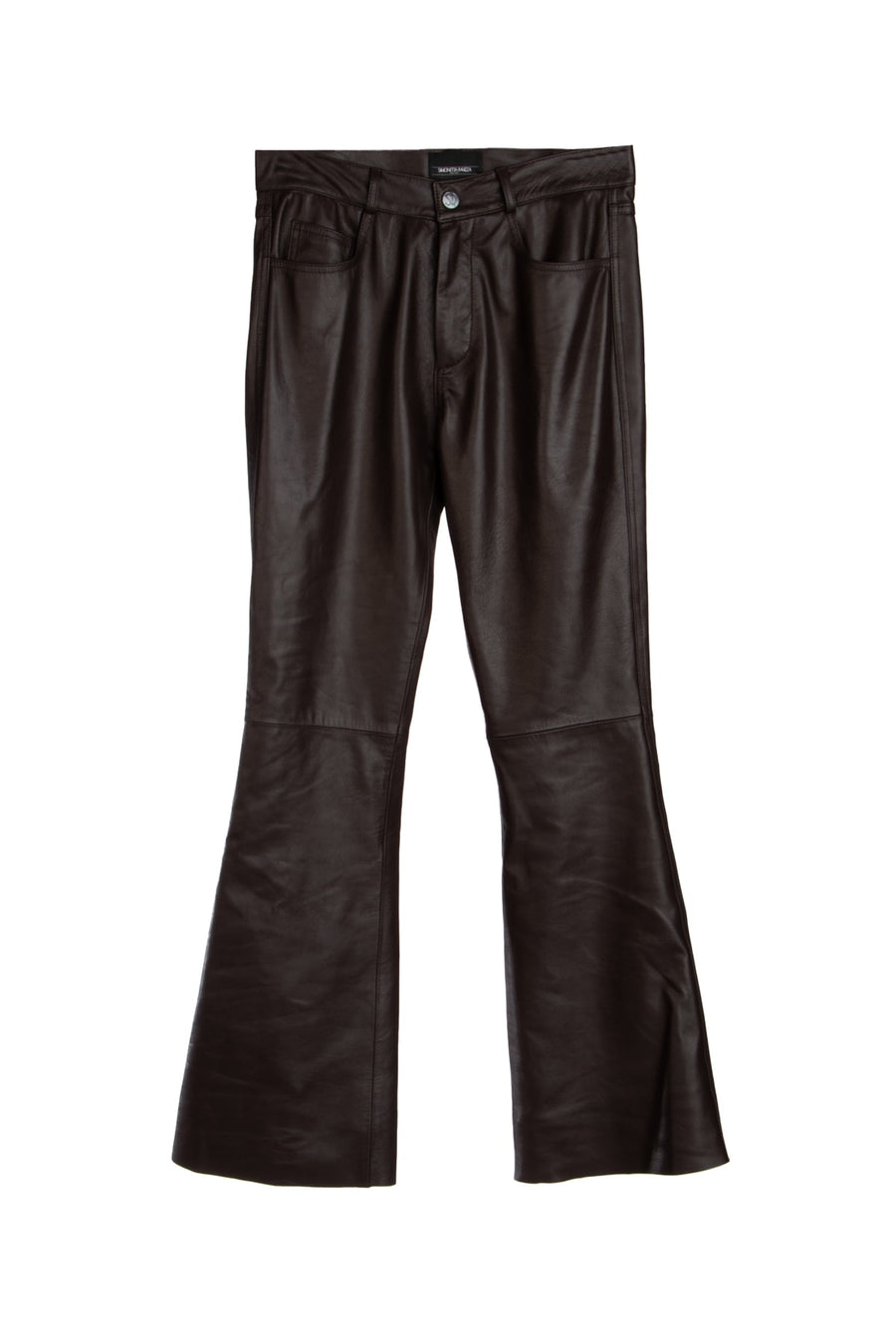 Simonetta Ravizza Coffee 100% Lamb Leather trousers in brown