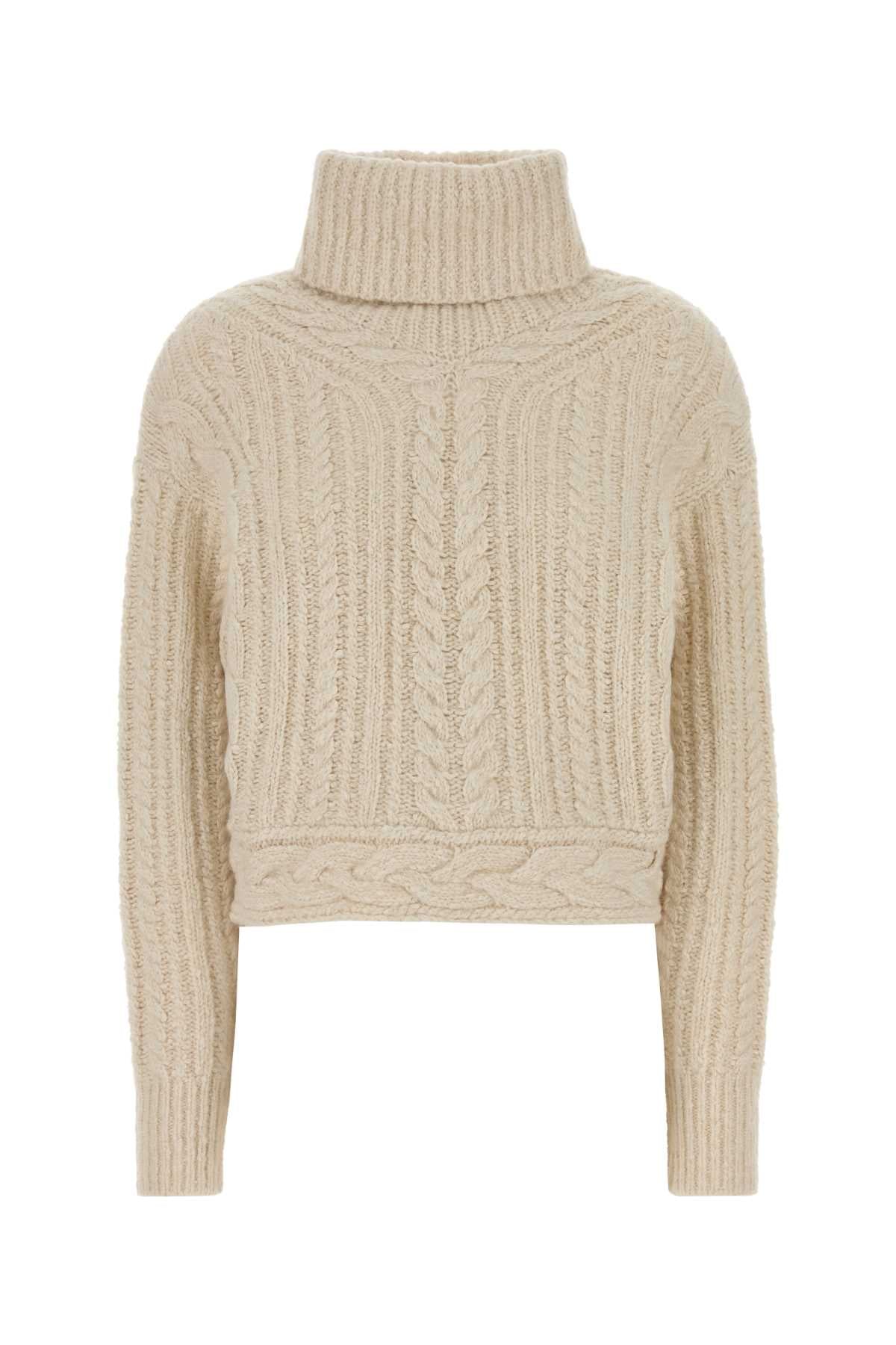 Ivory Cotton Blend Brenda Sweater Ecru Maglieria