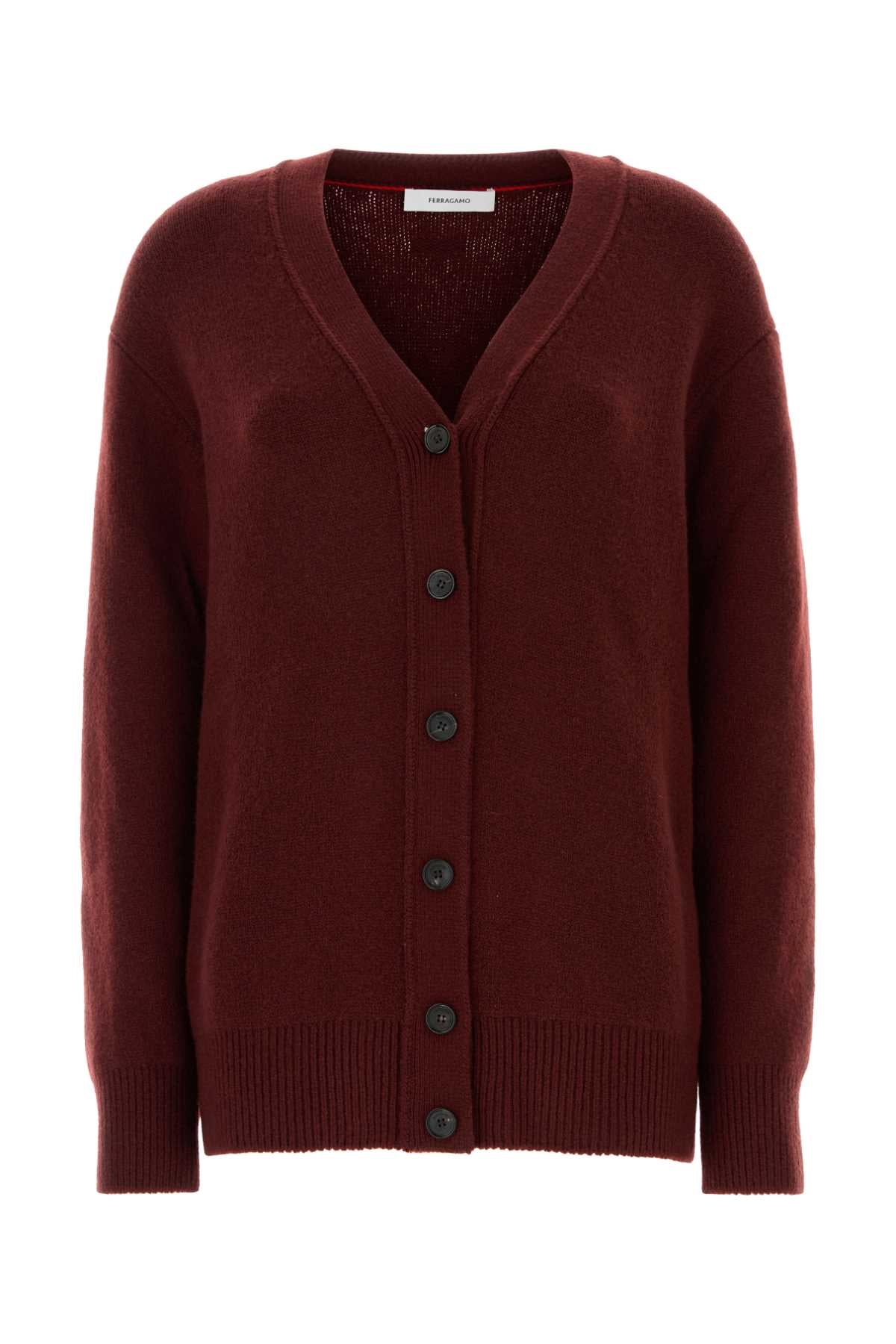 Burgundy Cashmere Blend Cardigan Bordeaux Maglieria