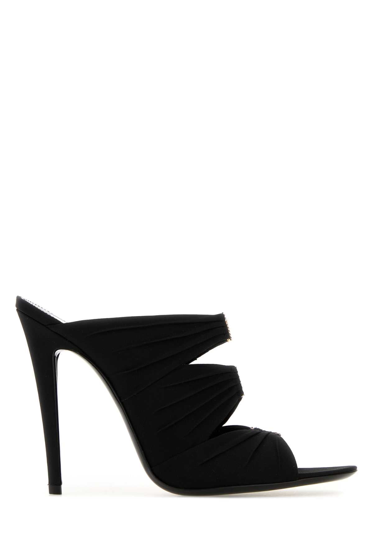 Black Fabric Emilie Mules Nerocrystal+lightb Sandali