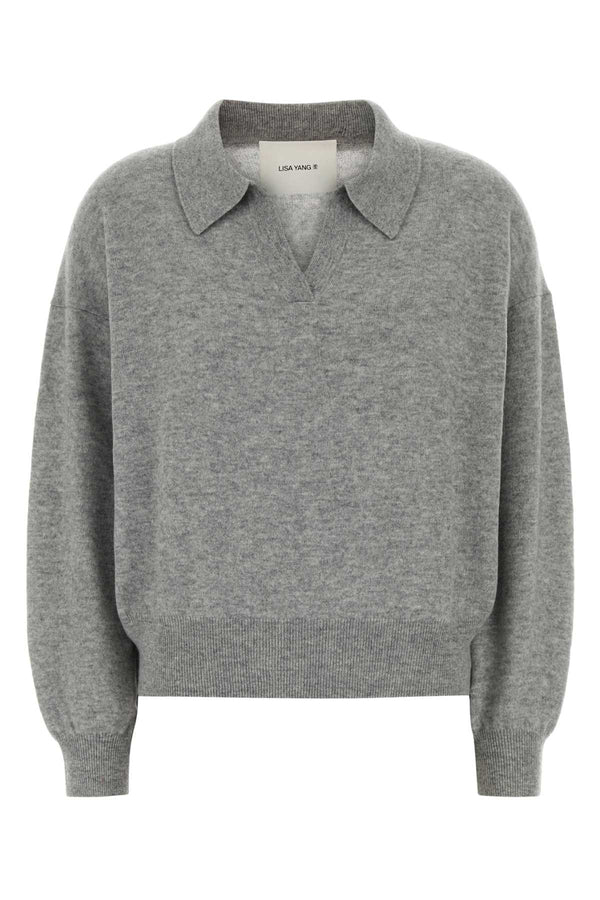 Lisa Yang Sweater 100% Cashmere sweater in gray