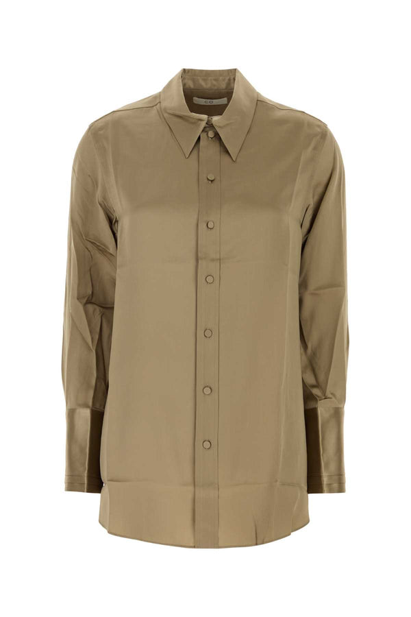 Italist Tapered 100% Silk shirt in beige