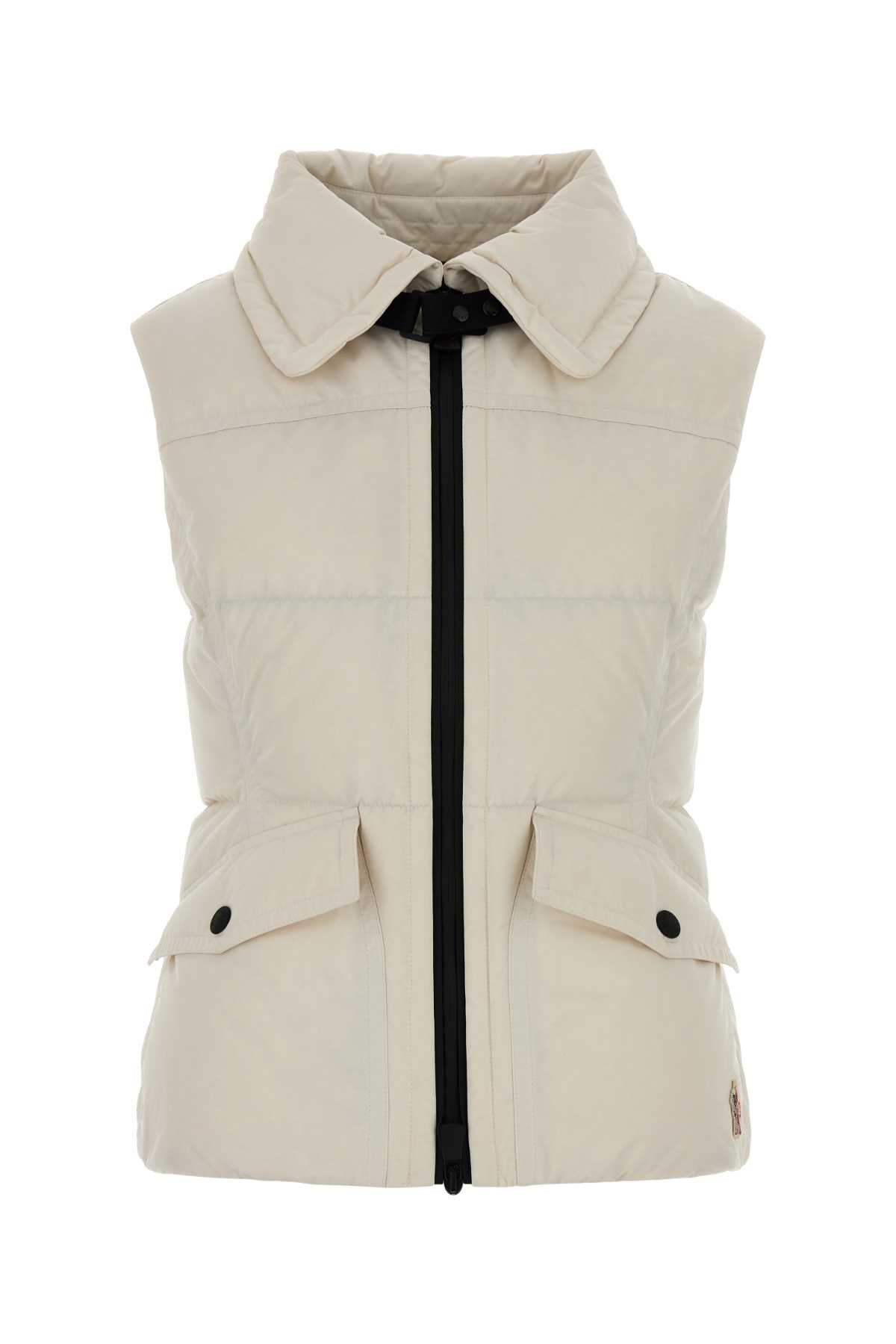 Ivory Polyester Sleeveless Hallaine Down Jacket 02b Piumini