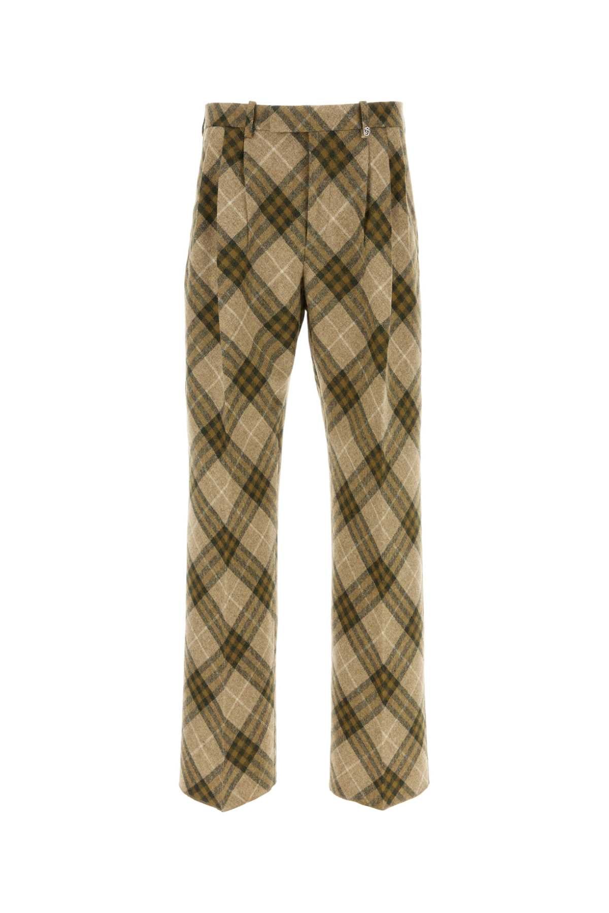 Embroidered Wool Pant Campipcheck Pantaloni