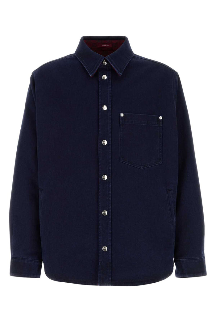 Dark Blue Denim Jacket Bluemix Fabric Maglie