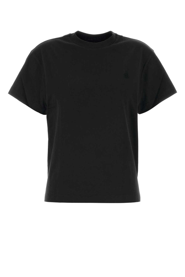 Jil Sander Exterior: 100% Cotton t-shirt in black
