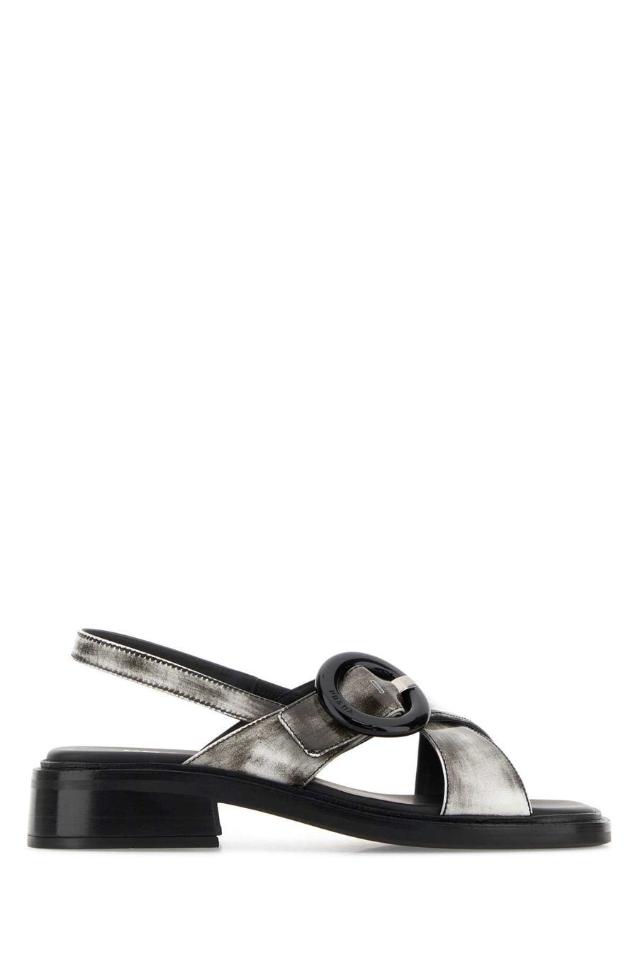 Prada Donna Exterior: 100% Leather sandal in silver