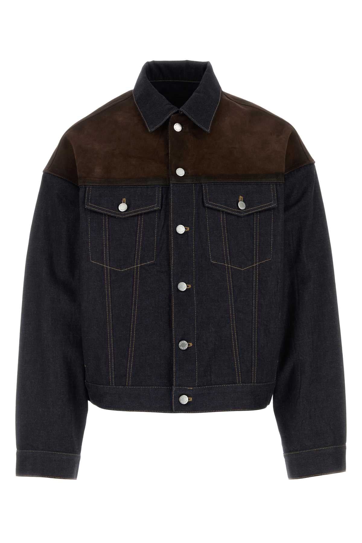 Dark Blue Denim Jacket Bleu Co-agnello Giubbini
