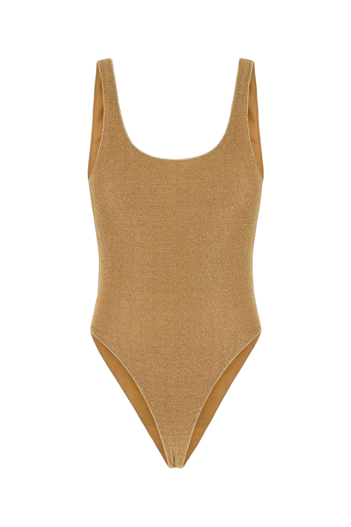 Gold Nylon Blend Lumiere Swimsuit Costumi Da Bagno