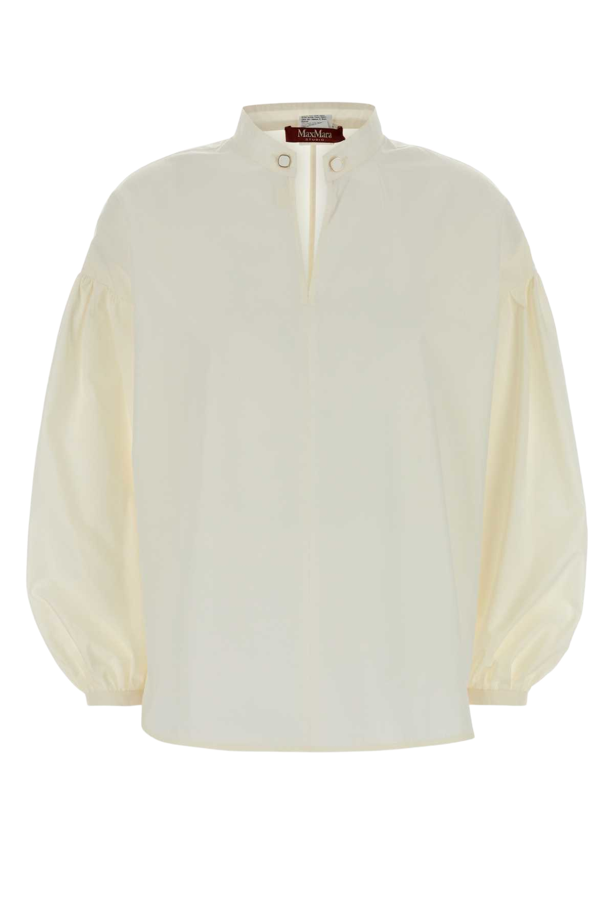 White Poplin Ginnasta Blouse Avorio Exterior: Cotton Maglie