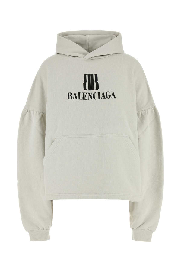 Chalk Cotton Oversize Sweatshirt Dirty White Exterior: Felpe