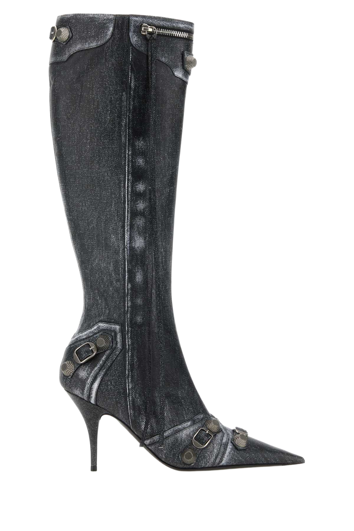 Printed Nappa Leather Cagole Boots Black Stivali