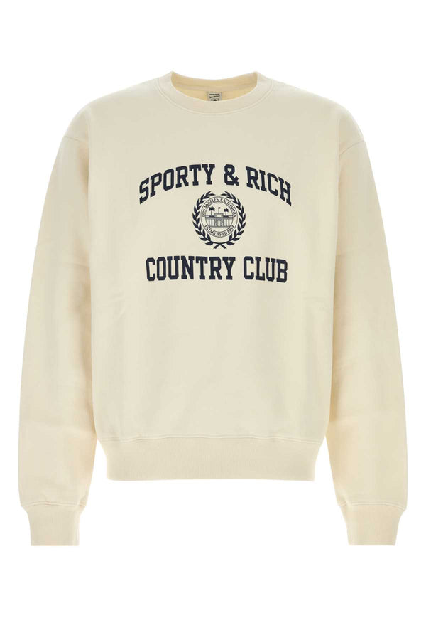 Sporty & Rich Crest 100% Cotton sweatshirt in ivory
