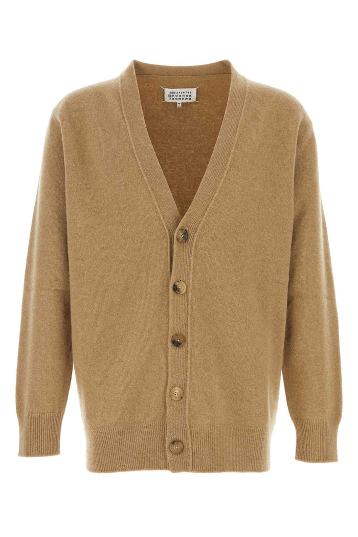 Cappuccino Wool Cardigan Beige Exterior: Maglieria