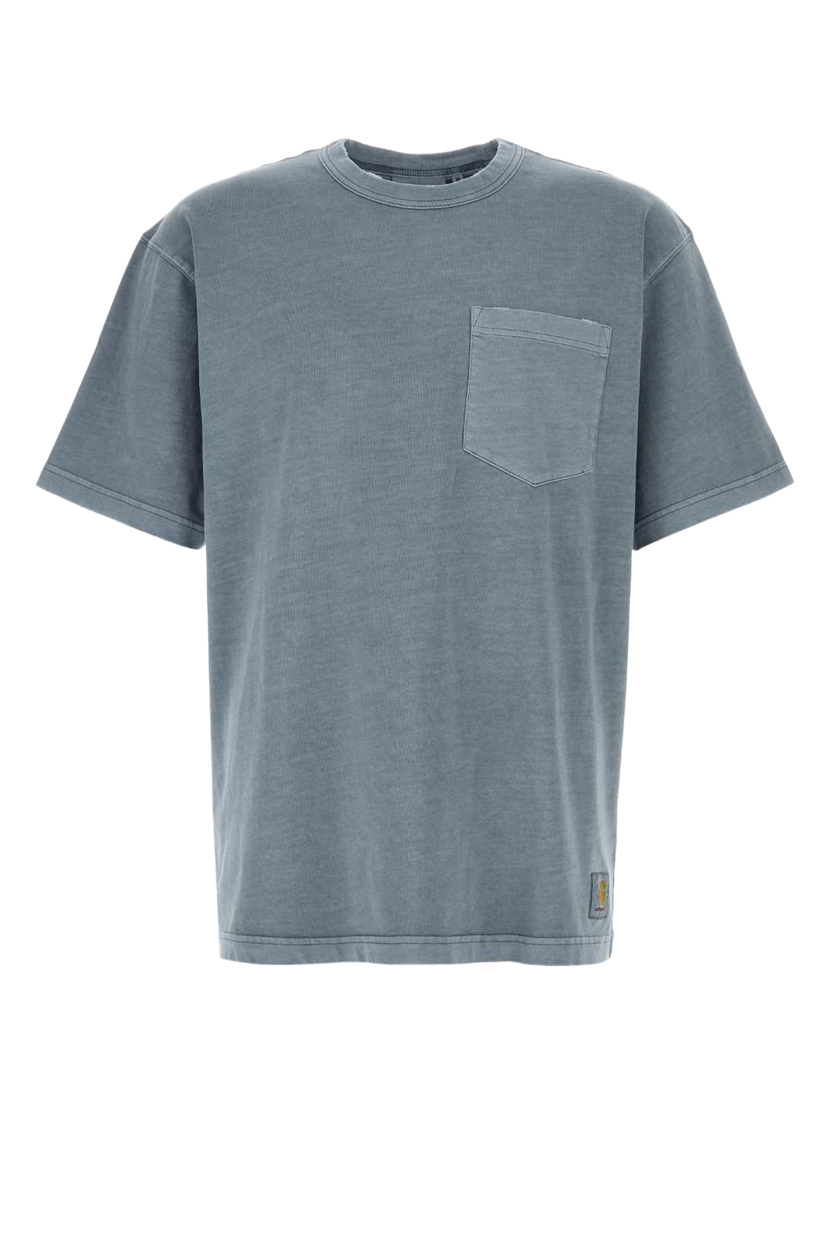 Powder Blue Cotton S-S Torion Pocket T-Shirt Exterior: Organic