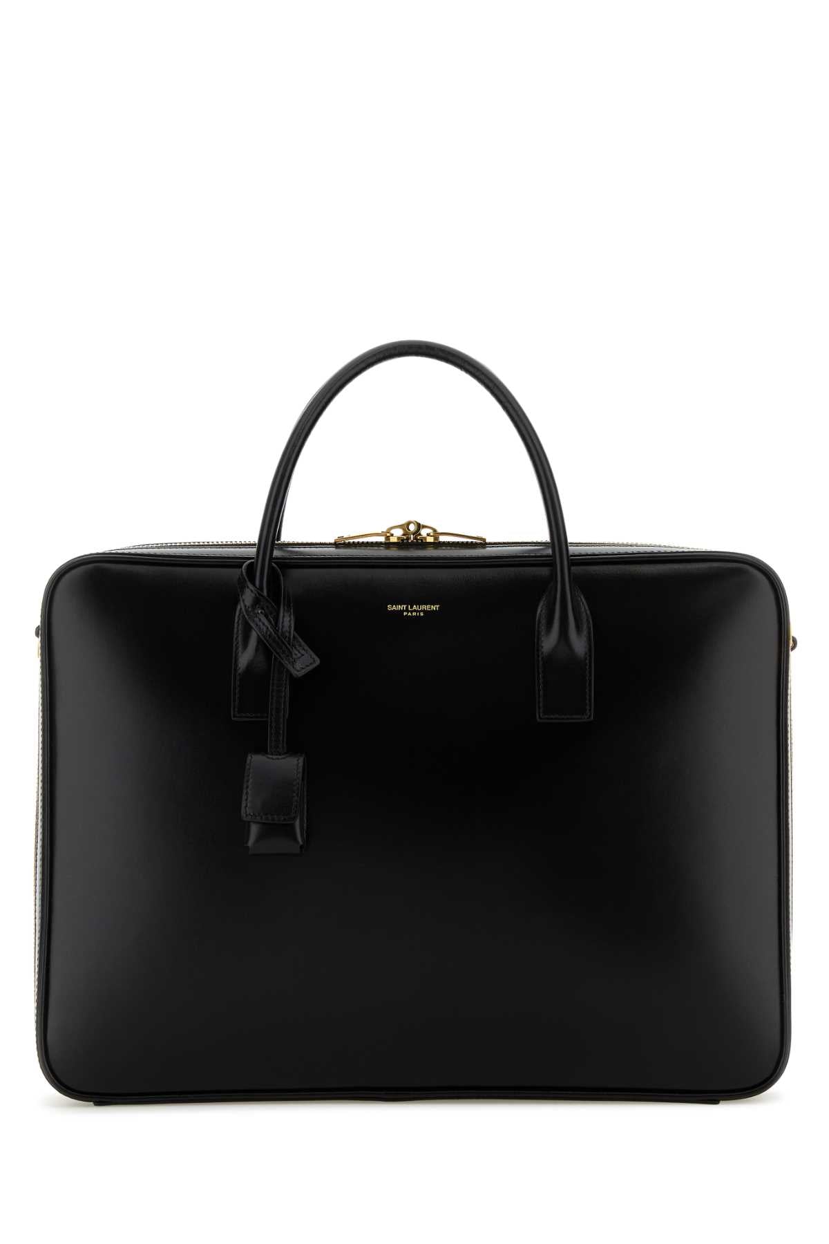 Black Leather Large Sac De Jour Handbag Nero Borse A Mano