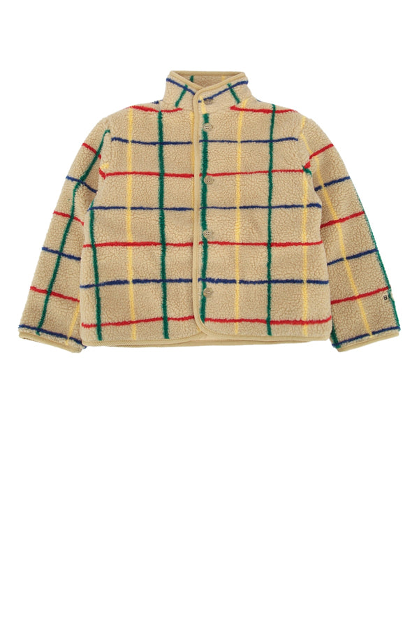 Bobo Choses Stripes Fleece jacket in beige
