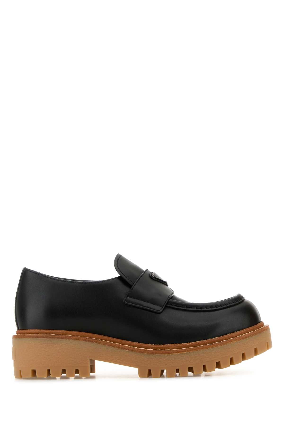 Black Leather Loafers Nero Mocassini