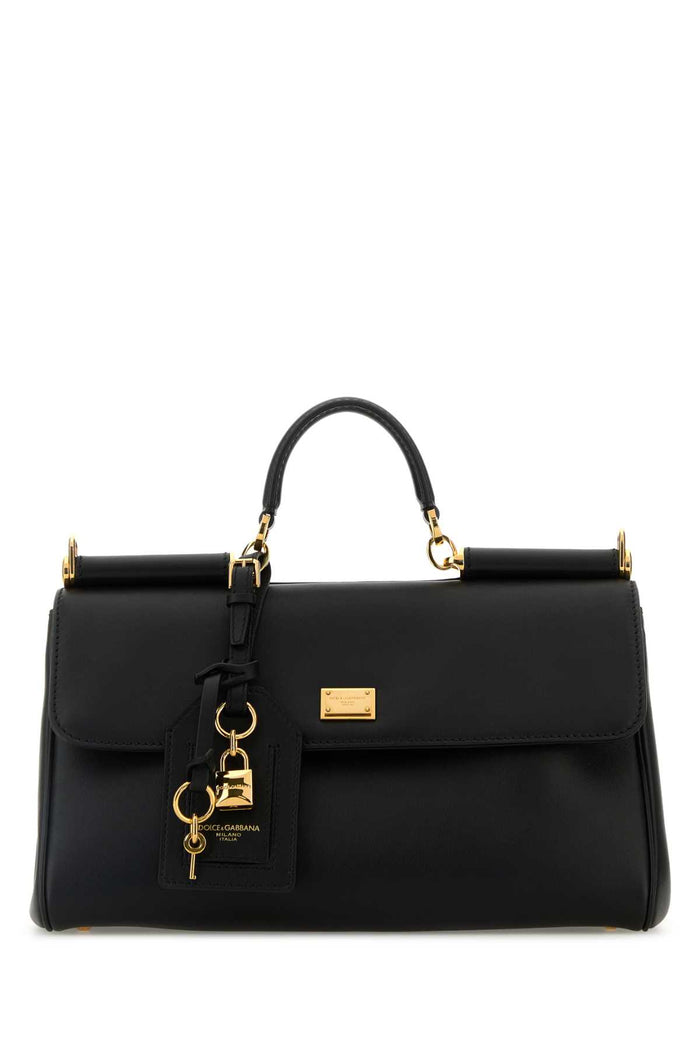 Black Leather My Sicily Handbag Nero Pvc Vitello Borse A Mano
