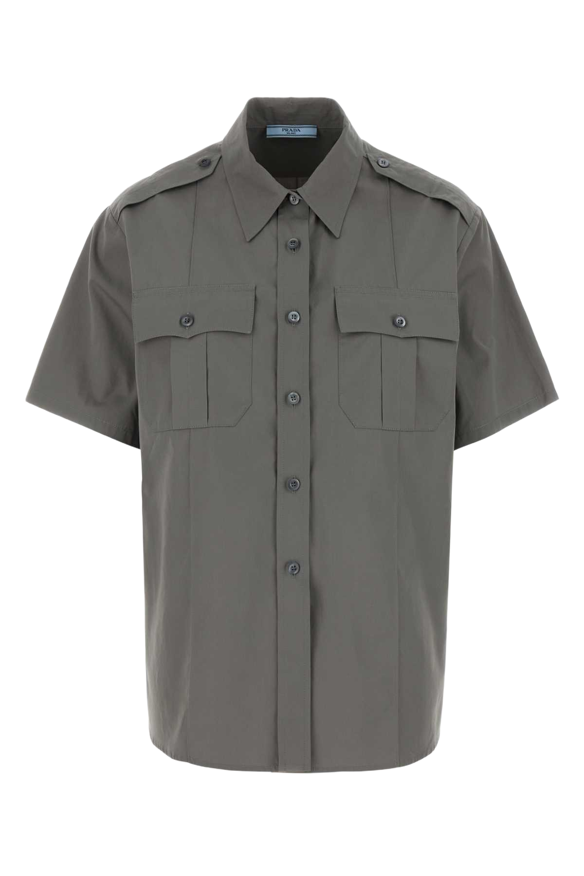 Dark Grey Poplin Shirt Ferro Exterior: Cotton Camicie