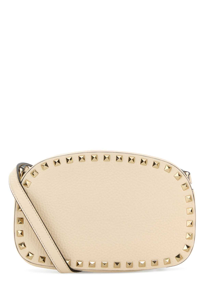 Ivory Leather Rockstud Crossbody Bag Lightivory Calf - Bos Taurus Borse A Mano
