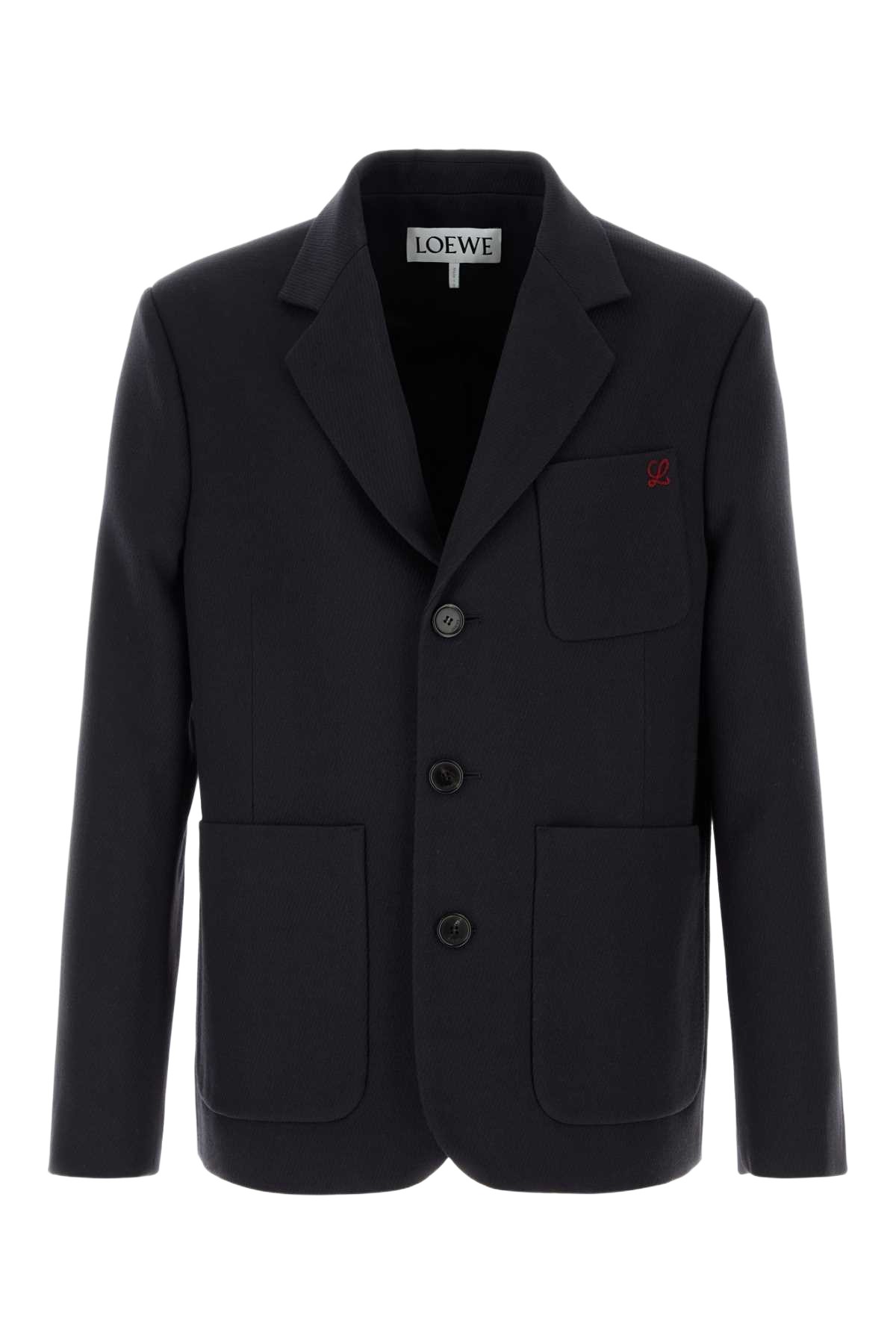 Navy Blue Wool Blazer Darknavyblue Giacche E Gilet