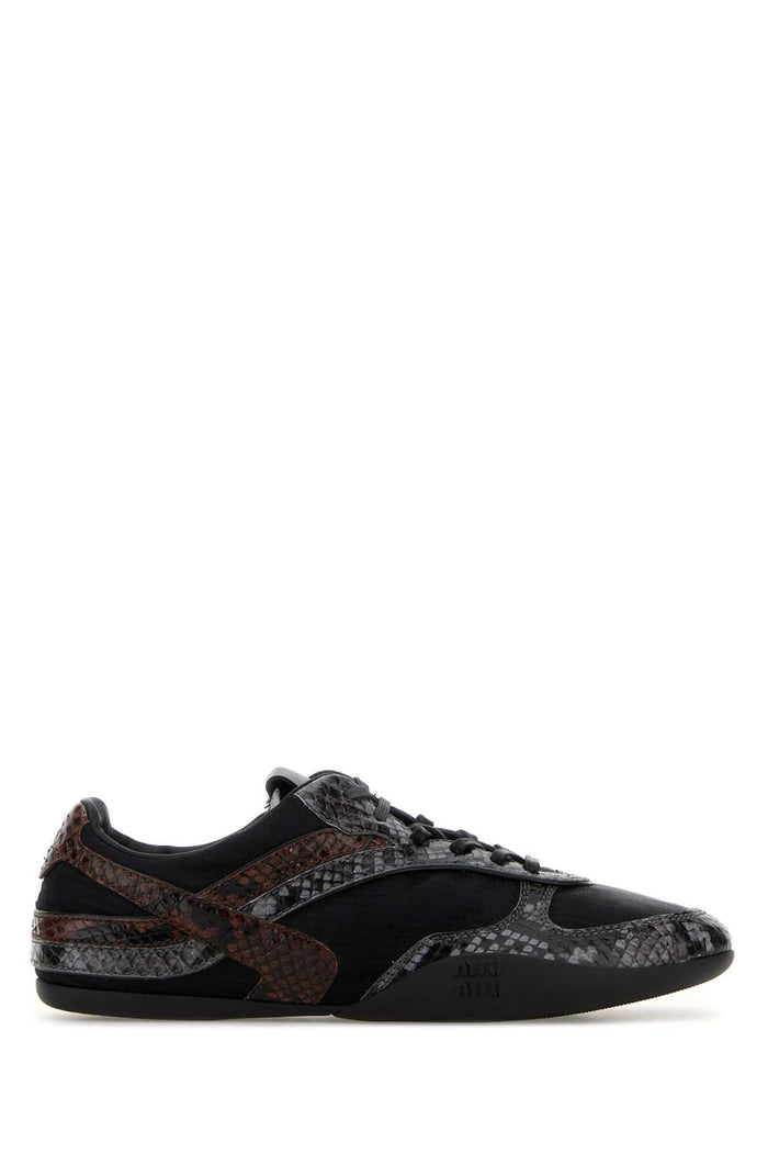 Multicolor Fabric And Leather Sneakers Nero+ardesia