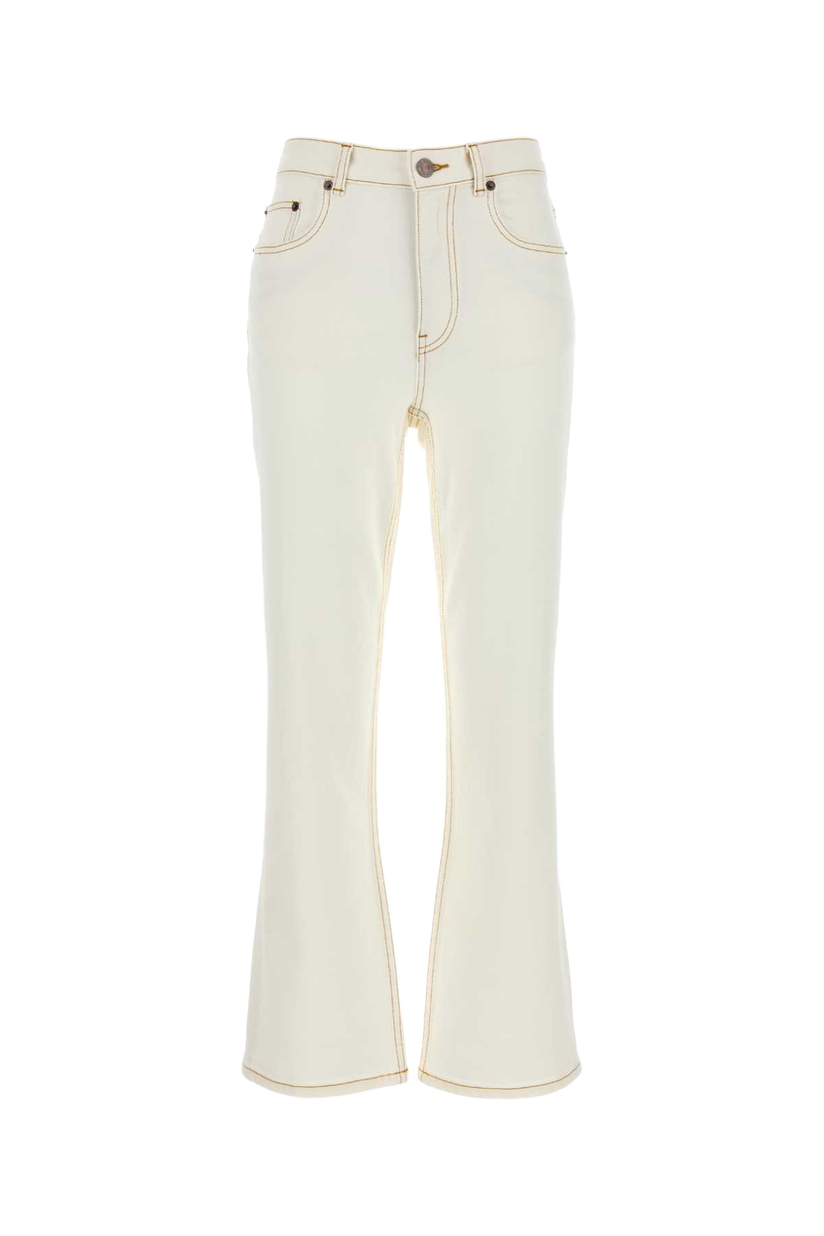 White Denim Jeans Ivory Exterior: Cotton Elastane