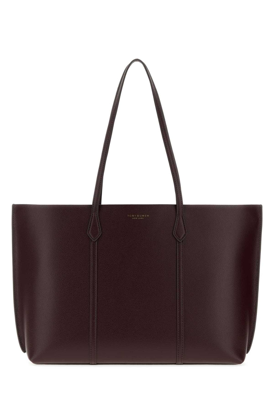 Tory Burch Tote Exterior: 100% Leather; Finishing: Golden metal tote bag in purple