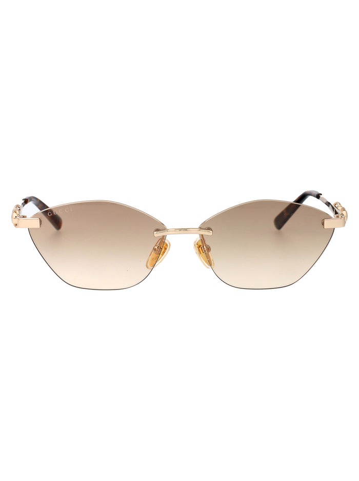 Gg2050s Gold-ivory-brown Metal Sunglasses